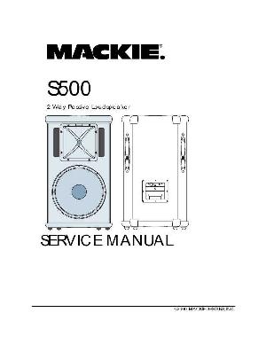 Service manual Mackie S500 ― Manual-Shop.ru