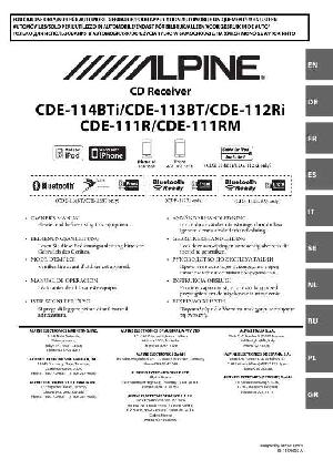 Инструкция Alpine CDE-113BT  ― Manual-Shop.ru