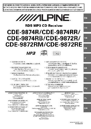 User manual Alpine CDE-9872R  ― Manual-Shop.ru