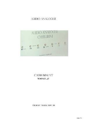 User manual Audio Analogue Cherubini VT  ― Manual-Shop.ru