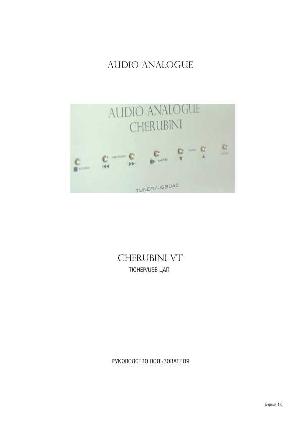 Инструкция Audio Analogue Cherubini VT  ― Manual-Shop.ru