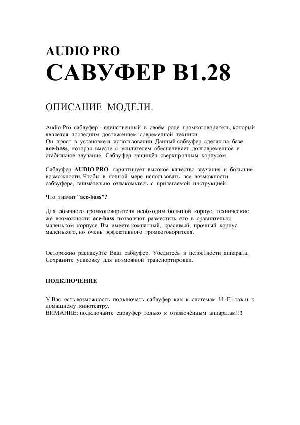 Инструкция Audio Pro B1.28  ― Manual-Shop.ru
