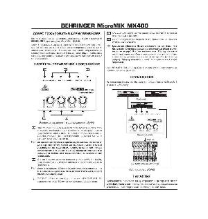 Инструкция Behringer MX400  ― Manual-Shop.ru