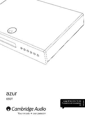 User manual Cambridge Audio AZUR 650T  ― Manual-Shop.ru