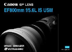 Инструкция Canon EF 800 mm F5.6L IS USM  ― Manual-Shop.ru