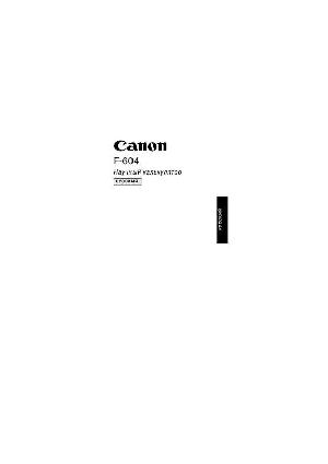 User manual Canon F-604  ― Manual-Shop.ru