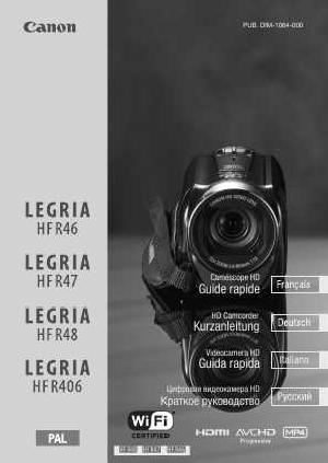 Инструкция Canon HF-R406  ― Manual-Shop.ru