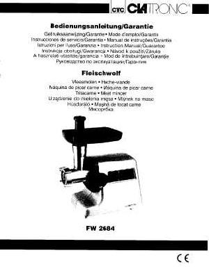 Инструкция Clatronic FW-2684  ― Manual-Shop.ru