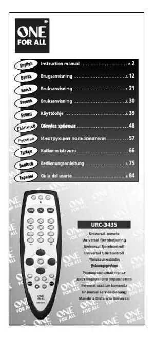 User manual OneForAll URC-3435  ― Manual-Shop.ru