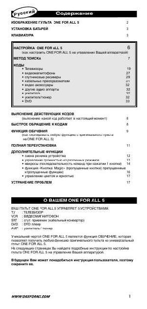 Инструкция OneForAll URC-7555  ― Manual-Shop.ru