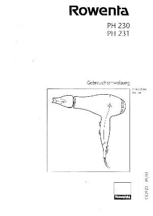 Инструкция ROWENTA PH-231  ― Manual-Shop.ru