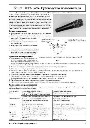 User manual Shure Beta-57a  ― Manual-Shop.ru