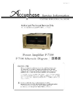 Сервисная инструкция Accuphase P-7100 ― Manual-Shop.ru