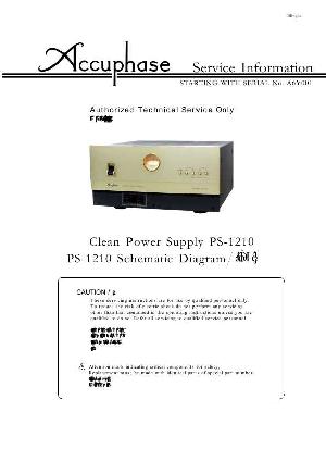 Сервисная инструкция Accuphase PS-1210 ― Manual-Shop.ru