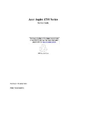 Сервисная инструкция Acer Aspire 1700  ― Manual-Shop.ru