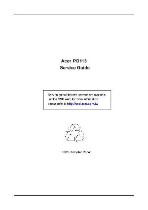 Сервисная инструкция Acer PD113 ― Manual-Shop.ru