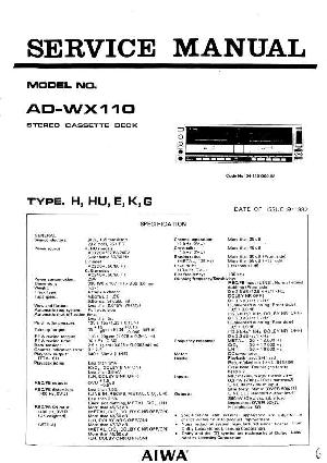 Сервисная инструкция Aiwa AD-WX110 ― Manual-Shop.ru