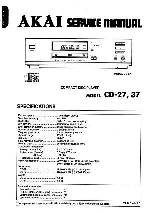 Сервисная инструкция Akai CD-29, CD-37 ― Manual-Shop.ru