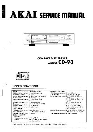 Сервисная инструкция Akai CD-93 ― Manual-Shop.ru