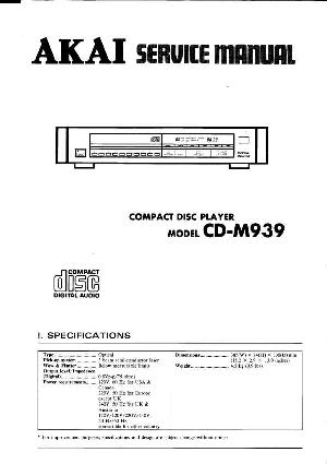 Сервисная инструкция Akai CD-M939 ― Manual-Shop.ru