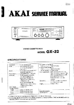 Сервисная инструкция Akai GX-32 ― Manual-Shop.ru