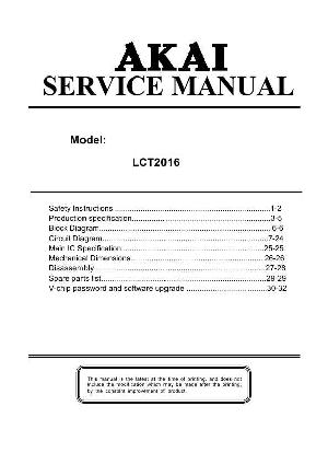 Сервисная инструкция Akai LCT-2016 ― Manual-Shop.ru