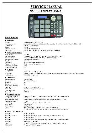 Сервисная инструкция Akai MPC-500 ― Manual-Shop.ru