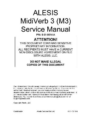 Service manual Alesis MIDIVERB-3 (M3) ― Manual-Shop.ru