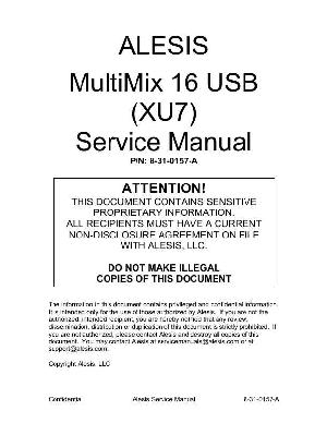 Service manual Alesis MULTIMIX-16USB ― Manual-Shop.ru