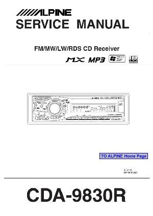 Сервисная инструкция Alpine CDA-9830R ― Manual-Shop.ru