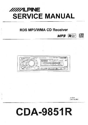 Сервисная инструкция Alpine CDA-9851R ― Manual-Shop.ru