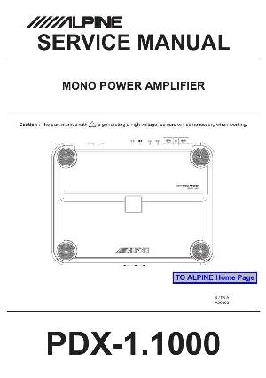 Сервисная инструкция Alpine PDX-1.1000 ― Manual-Shop.ru