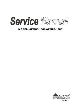 Сервисная инструкция Alto APM80.1000, APM80.1500 ― Manual-Shop.ru