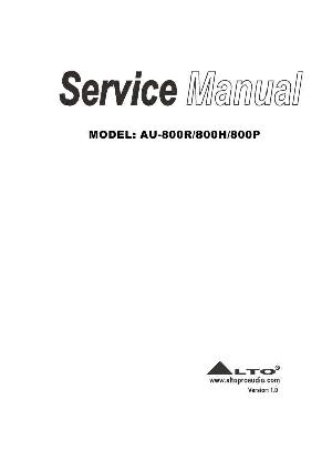 Сервисная инструкция Alto AU-800H, AU-800P, AU-800R ― Manual-Shop.ru