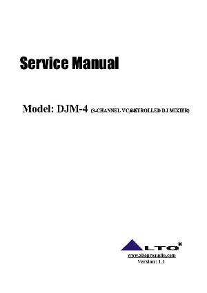 Сервисная инструкция Alto DJM-4 ― Manual-Shop.ru