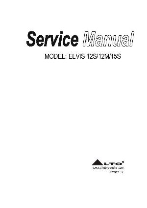 Сервисная инструкция Alto ELVIS-12S, 15S, 12M ― Manual-Shop.ru