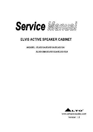 Сервисная инструкция Alto ELVIS SERIES ― Manual-Shop.ru