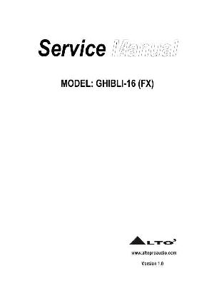 Сервисная инструкция Alto GHIBLI-16, FX ― Manual-Shop.ru