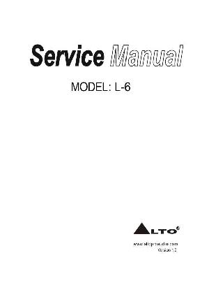 Сервисная инструкция Alto L-6 ― Manual-Shop.ru
