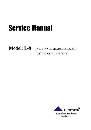 Сервисная инструкция Alto L-8 ― Manual-Shop.ru
