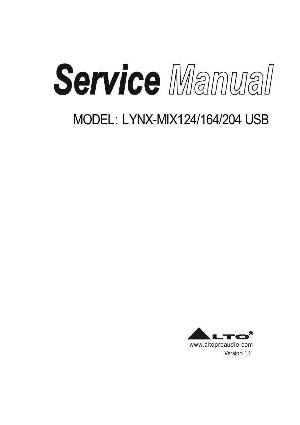 Сервисная инструкция Alto LYNX-MIX124, 164, 204, USB ― Manual-Shop.ru