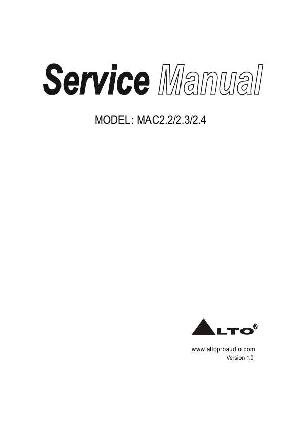 Сервисная инструкция Alto MAC-2.2, 2.3, 2.4 ― Manual-Shop.ru
