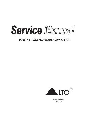 Сервисная инструкция Alto MACRO-830, Macro 1400, Macro 2400 ― Manual-Shop.ru
