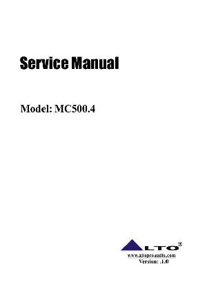 Сервисная инструкция Alto MC500.4 ― Manual-Shop.ru