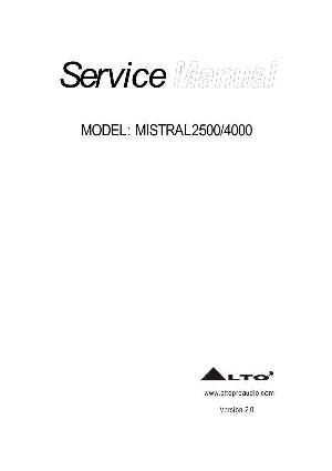 Сервисная инструкция Alto MISTRAL-2500, 4000 ― Manual-Shop.ru