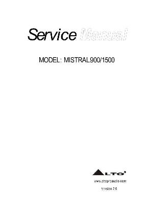 Сервисная инструкция Alto MISTRAL-900, 1500 V.2 ― Manual-Shop.ru
