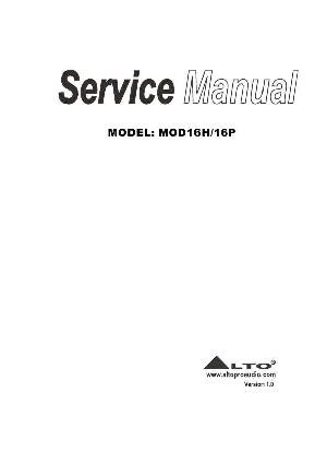 Сервисная инструкция Alto MOD-16H, MOD-16P ― Manual-Shop.ru