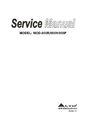 Сервисная инструкция Alto MOD-800H, MOD-800P, MOD-800R ― Manual-Shop.ru