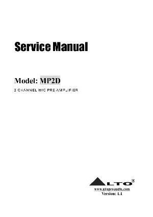 Сервисная инструкция Alto MP2D ― Manual-Shop.ru