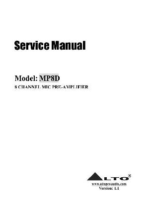 Сервисная инструкция Alto MP8D ― Manual-Shop.ru